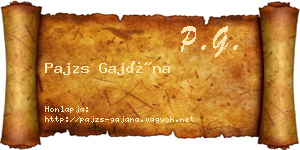 Pajzs Gajána névjegykártya
